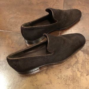 BALLY DEERSKIN SLIP-ONS